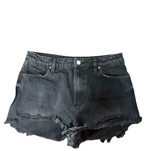 Edgy Black Denim Cutoff Shorts